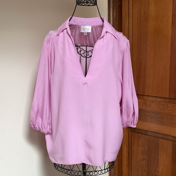 Ann Taylor Tops - Lavender Brown lavender silk tunic, Large